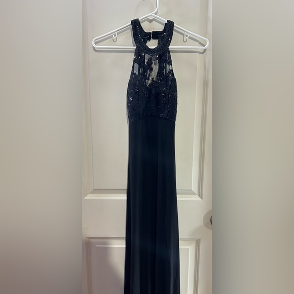 Black open slit dress - Picture 1 of 4